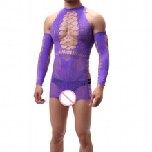Male Stretchy NightDress Embroidery Lingerie Babydolls Exotic Sleepwear Men Sleepwear Sexy Costumes Adult Sleeveless Underwear