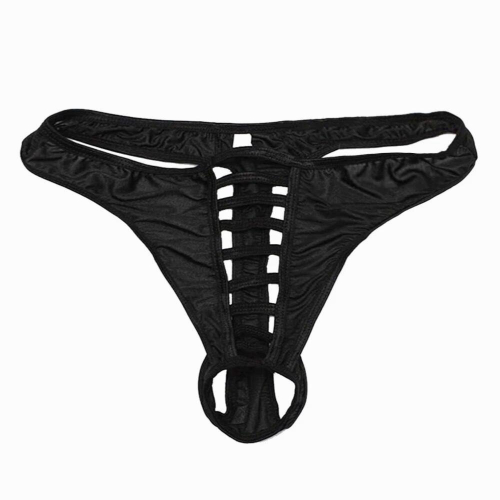 Black Hollow Penis Hole Underwear Sexy Gay Men Briefs Underpants Open Penis Pouch Panties Erotic See Through Lingerie