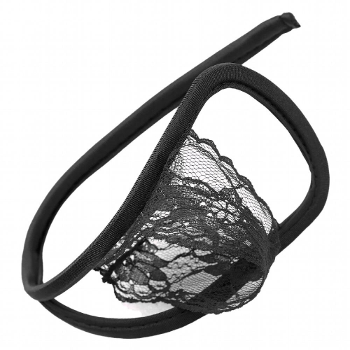 thumbnail image 2 of Vxuxlje Sissy Men's Chastity Cover Floral Lace Invisible C-String Underwear O Ring Lingerie Briefs Black One Size (Color: Black, Tamaño: One Size 2 of 14