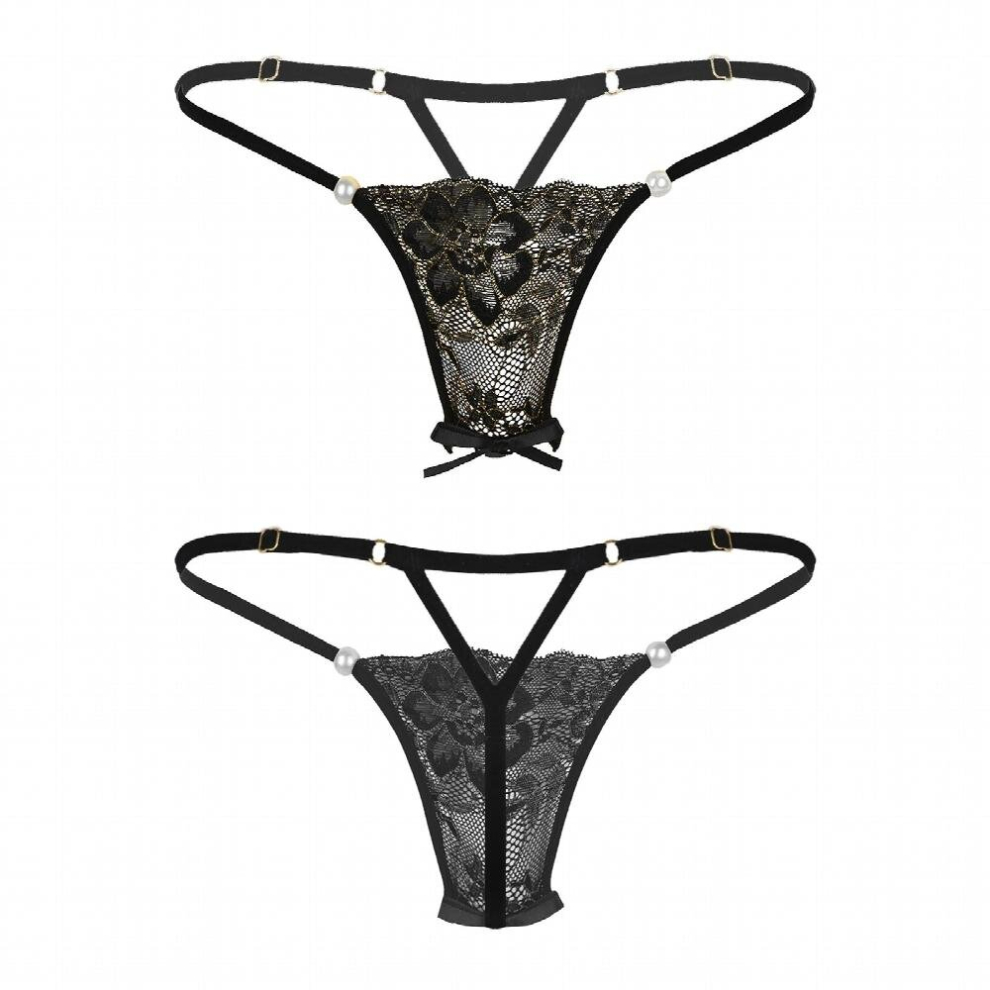 Sexy Man Erotic Lingerie Sissy Gay Underwear See Through Sheer Lace Crotchless Thongs Briefs Flower Embroidery T-back Panties