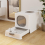 Living And Home (Grey) Enclosed Folding Cat Litter Box Toilet with Scoop 8