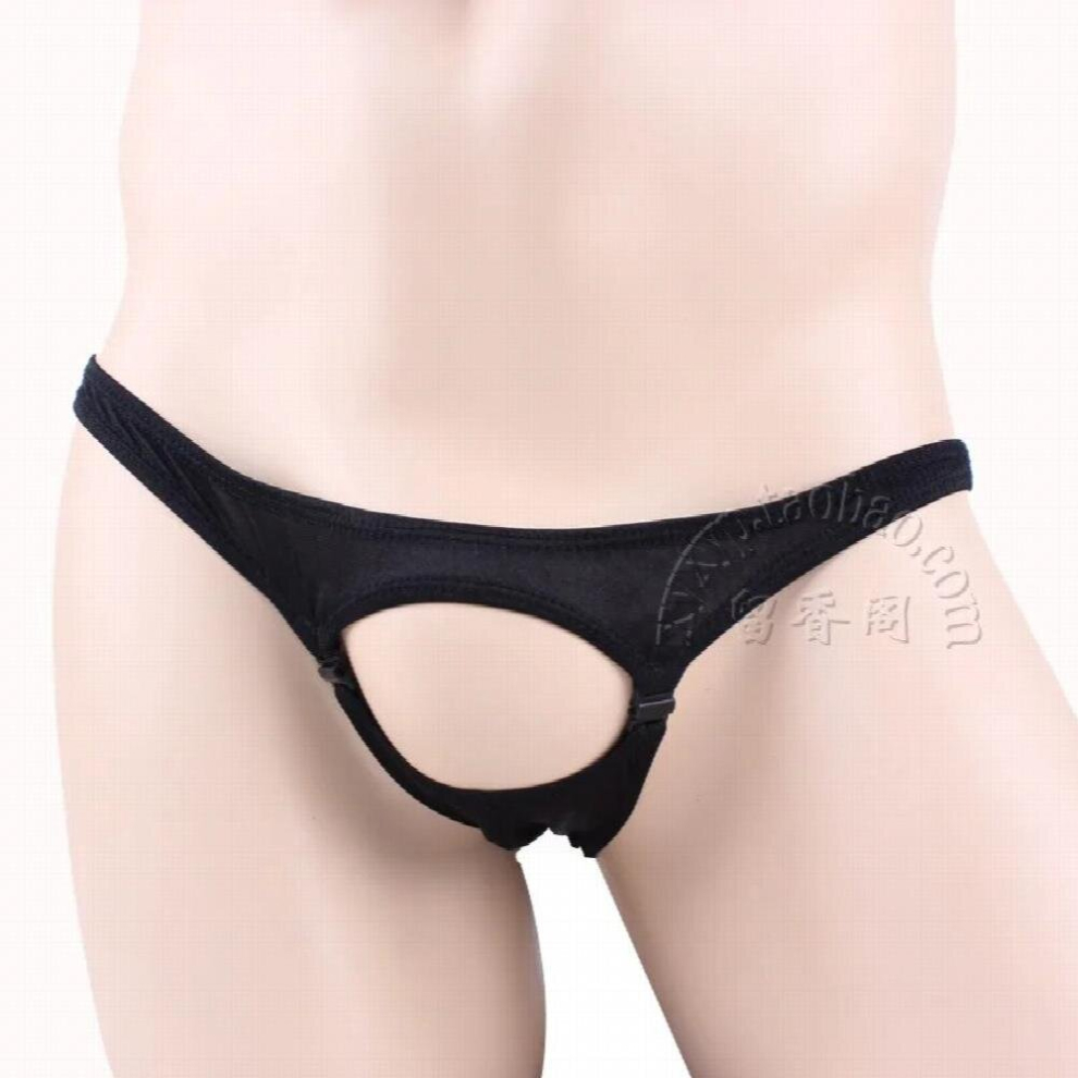 Sexy Gay Men Exotic Underwear Condom Hole Front Open Back CrotchlessMale Briefs Lingerie Jockstrap Cock Sock Cueca Calzoncillos