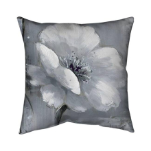 20 x 20 in. Grey & White Flowers-Double Sided Print Indoor Pillow