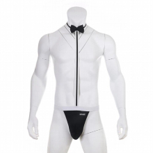 CLEVER-MENMDOE Novelty Sexy Mens Mankini Thong Gay Underwear Erotic Lingerie Waiter Porn Costume Suspender Bodysuit Tie Teddies