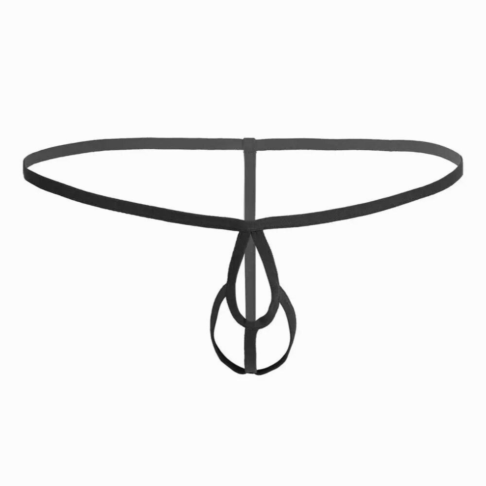 Mens Lingerie Crotchless and Open Butt Bikini G-string Underwear with Penis Ring Thongs Sexy Gay Mens Wetlook Slip Hommes