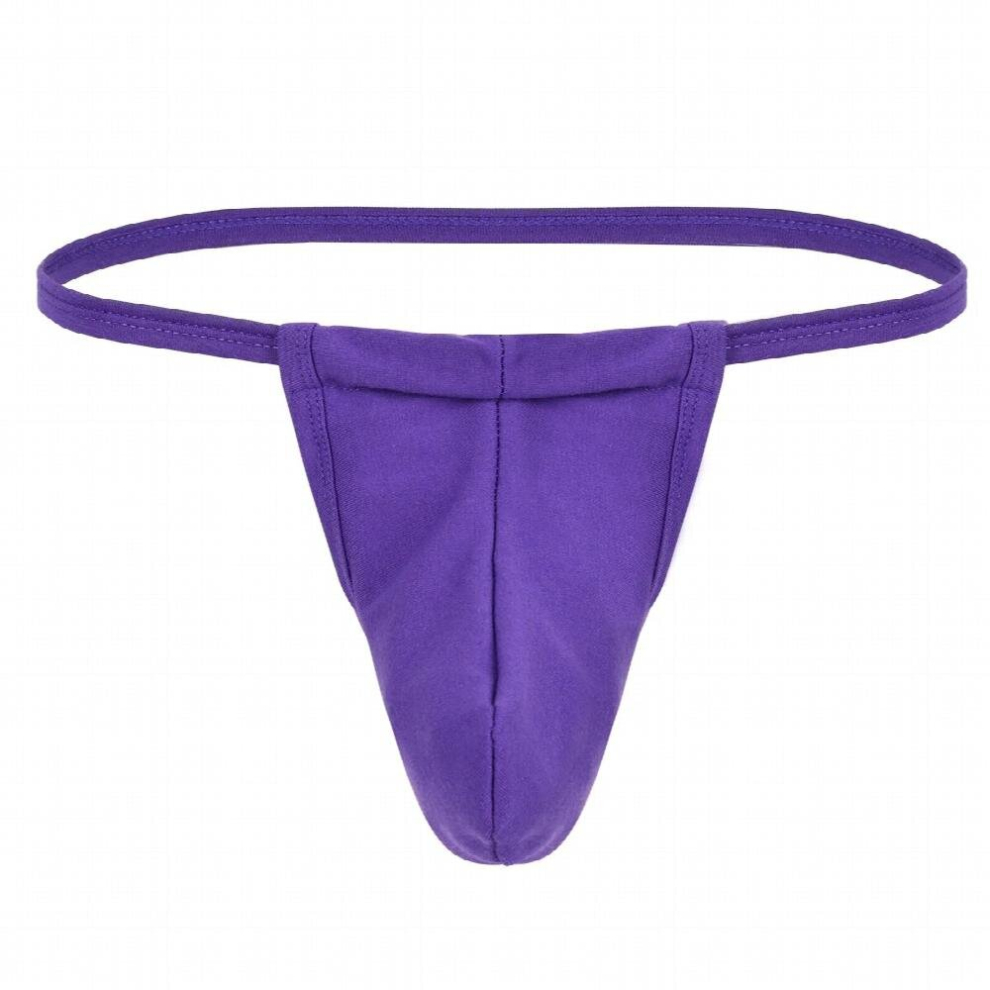 Mens Solid Bikini Briefs Bulge Pouch Open Butt Underpants Low Rise Elastic Waistband Underwear Erotic Lingerie Panties