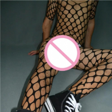 Mens Sleepwear Fetish Fishnet Bodysuit Man Sex Product Teddies Plus Size Male Lingerie Exotic Jumpsuit Adult Nightgown