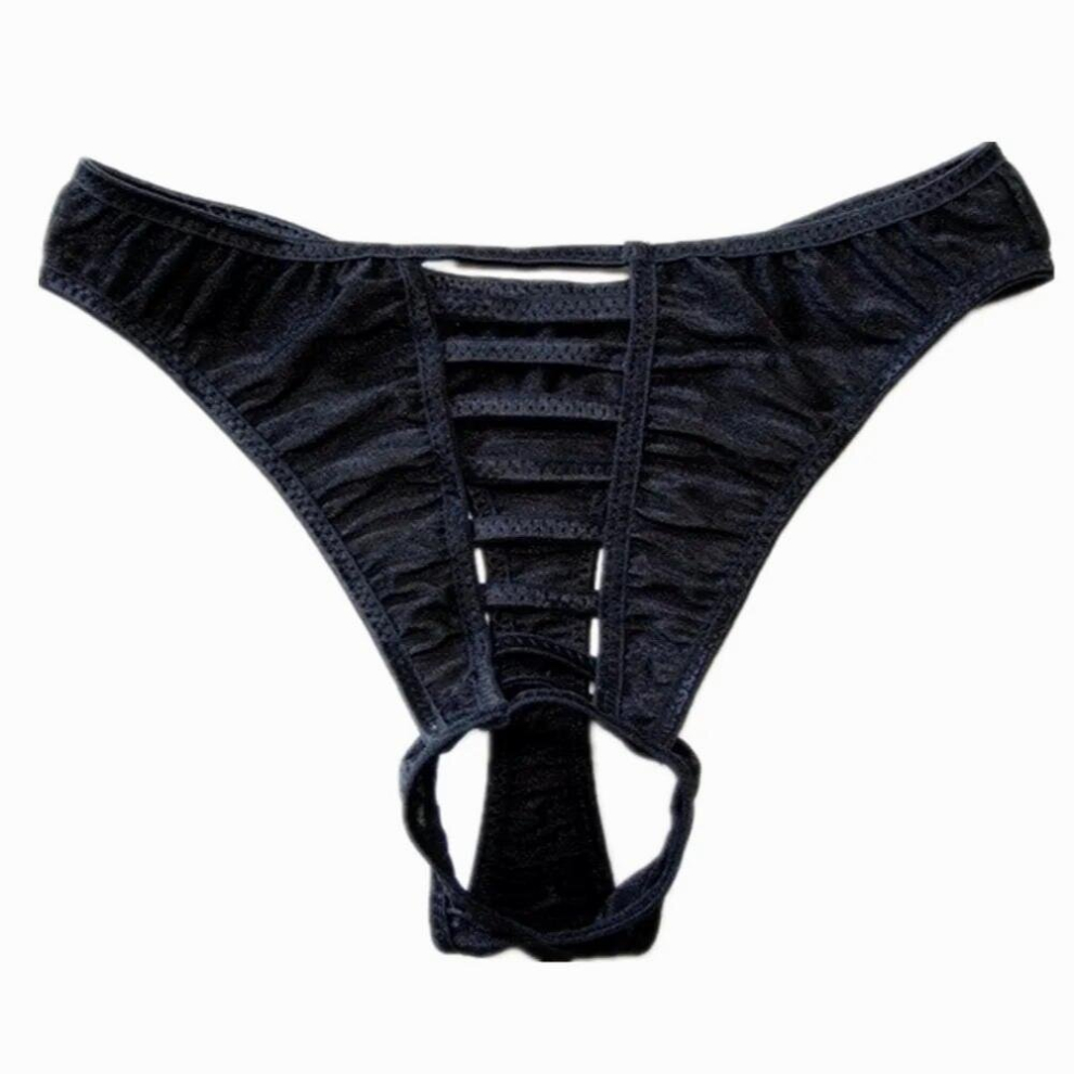 1PCS Crotch Open Underwear for Men Hollow Bandage Gay Sexy Underwear Erotic See Through Thong with Penis Hole