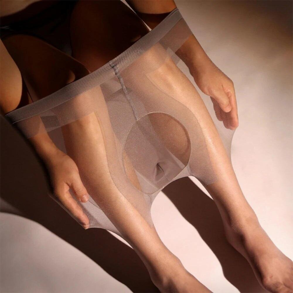 Mens Glossy Pantyhose Nylon Stocking Tights Elastic Penis Pouch Underwear Gay Erotic Panties Night Club Wear Gay Wear