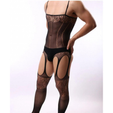 Man sexy lingerie bodystocking latex catsuit crotchless lingerie bodysuit intimates male Sling body suit fantezi erotik
