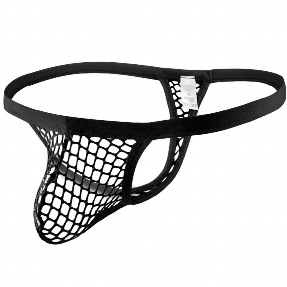 Sexy Lingerie Mens Hollow Underwear Briefs T Back G String Transparent Mens Fishnet Mesh Penis Pouch Underpants hombre Panties