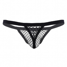 Mens Lingerie Sissy Gay Jockstraps See Through Fishnet Low Rise Bulge Pouch T-Back Thongs Bikini Briefs Underwear