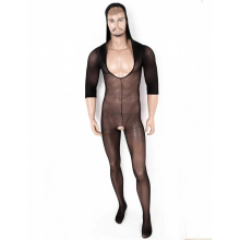 Mens Erotic Lingerie Nightwear Hollow Out Fishnet Bodysuit See Through Mesh Stretchy Body Pantyhose Tights Full Bodystocking