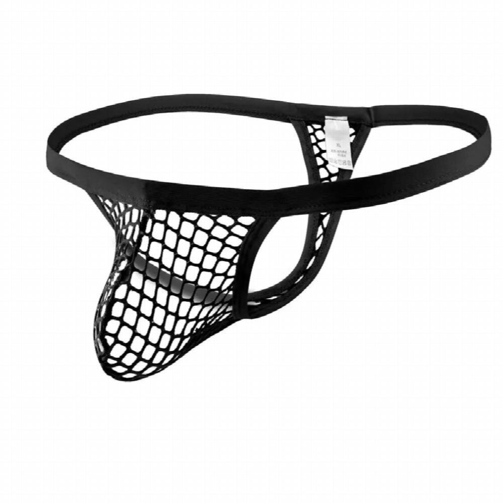 Sexy Men Mesh Transparent Panties String Ouvert U Convex Penis Pouch Homme Low Waist Micro Thong Sissy Panties Gay Micro Thong