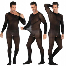 Full Body Tights Unisex Bodysuits Open Crotch Men Bodysuits Underwear Sexy Crotchless Pajamas Cosplay Costume Gay Exotic