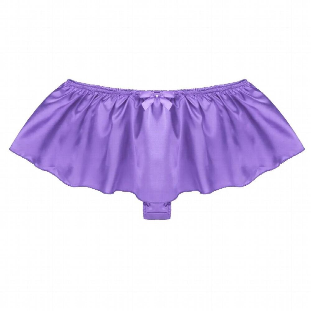 Men Soft Satin Solid Sissy Panties Skirted Briefs Lingerie Sexy Hombre Erotic Crossdressing Male Gay Underwear