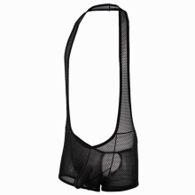 Men Sexy Bodysuit Jockstrap Boxer Leotard Underwear Front Elephant Pouch Bag Sleeve Sexy Thong Wrestling Singlet Sportswear