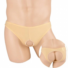 Sexy Men Ice Silk Open Butt Crotchless Briefs Gay Fetish Bikini Underwear Under Pants Lingerie Night Club Wear