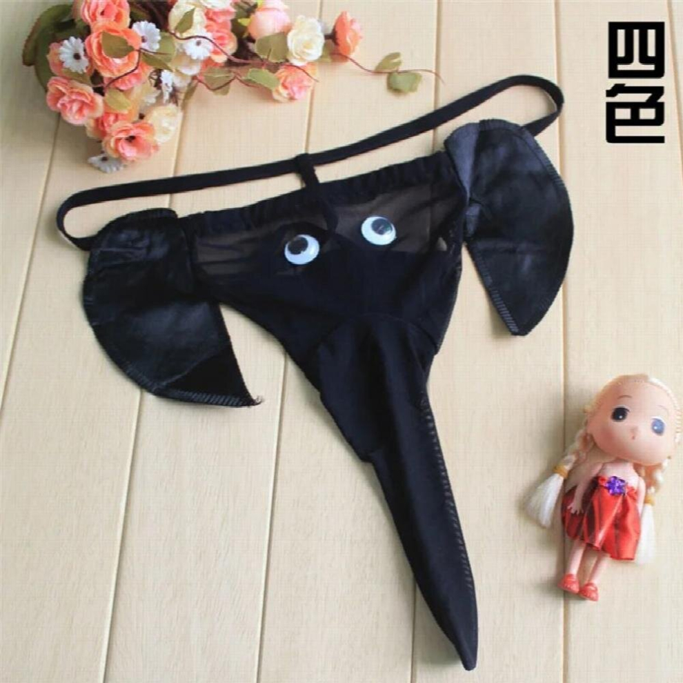 Sexy Men Underwear Elephant Bulge Pouch Mens Elastic T Back Lingerie Thong Erotic Underwear Gay Leopard Print Sissy Thong Pantie