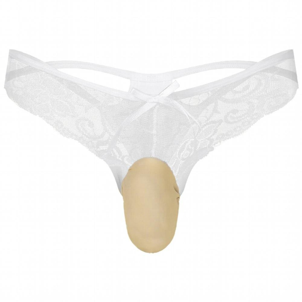 Gay Mens Lingerie sexy puta Panties Bulge Pouch G-strings See-through Lace Thongs Sissy Underwear Underpants With Bowknot