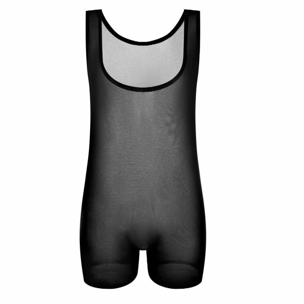 Mens Ultra Thin Lingerie Mesh Stretch Underwear Body Stocking Gay Fetish Sheer Bodysuit Sissy See Through