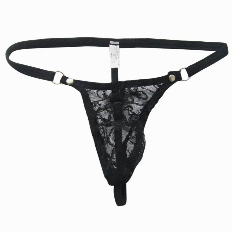 Gay Mens Lingerie Mesh Lace Pouch Sissy Thong Panties Men Sexy See Through G-string Lingerie Underwear Thong