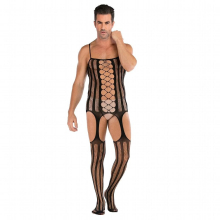 Man Fetish Underwear Mens Bodysuit Sock Gay Adult XXX Body Stockings Male Porno Sleepwear Fishnet Crotchless Lingerie