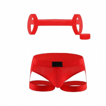 Men Halter Neck Elastic Body Chest Harness Sexy Bondage Lingerie with Armband Shoulder Straps Leg Ring Clubwear Stage Costume