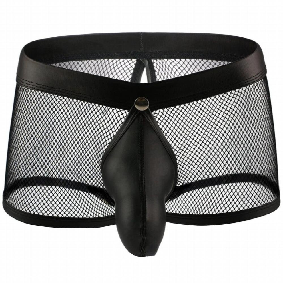 Erotic Mesh See Through Mens Boxer Shorts Gladiatus Panties Porno Crotchless Hollow Out Sexy Gay Hornier Sissy Briefs Nightclub