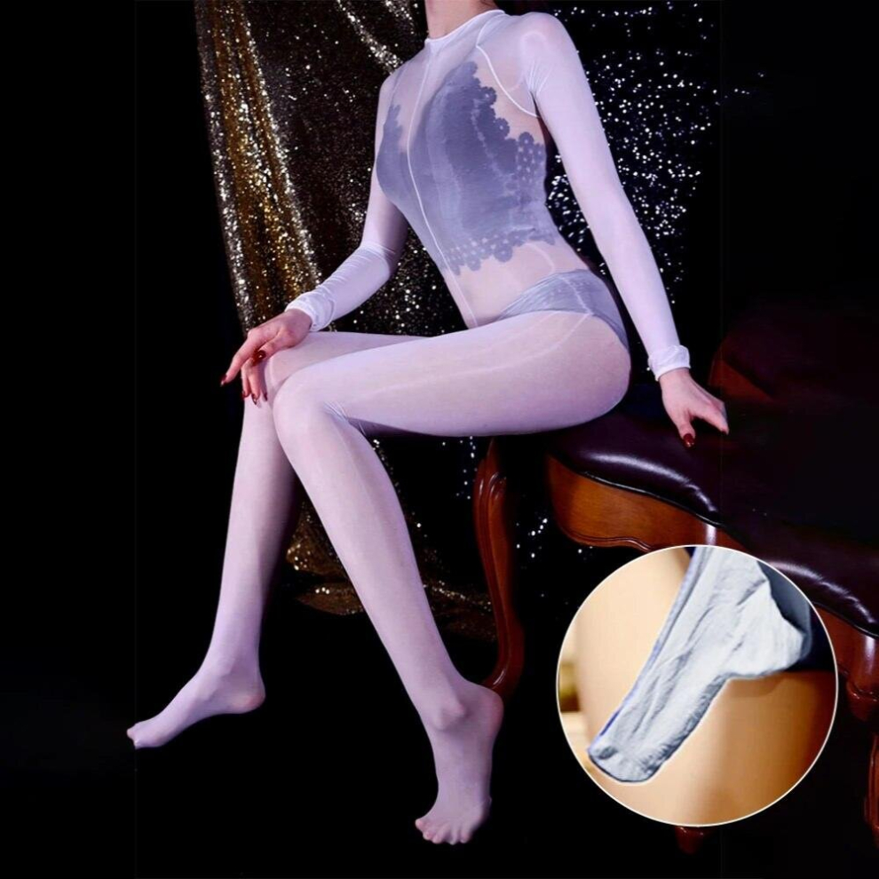 Male Zip Up Exotic Body Stocking Lingerie Men Transparent Sheer Glossy Sissy Gay Bodysuit Sheer Jumpsuit Pantyhose