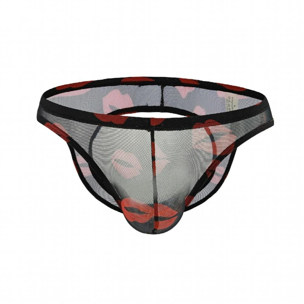 Backless Briefs Jockstrap Men Mesh Sexy Underwear Open Butt Underpants Penis Pouch Lips Lingerie Panties