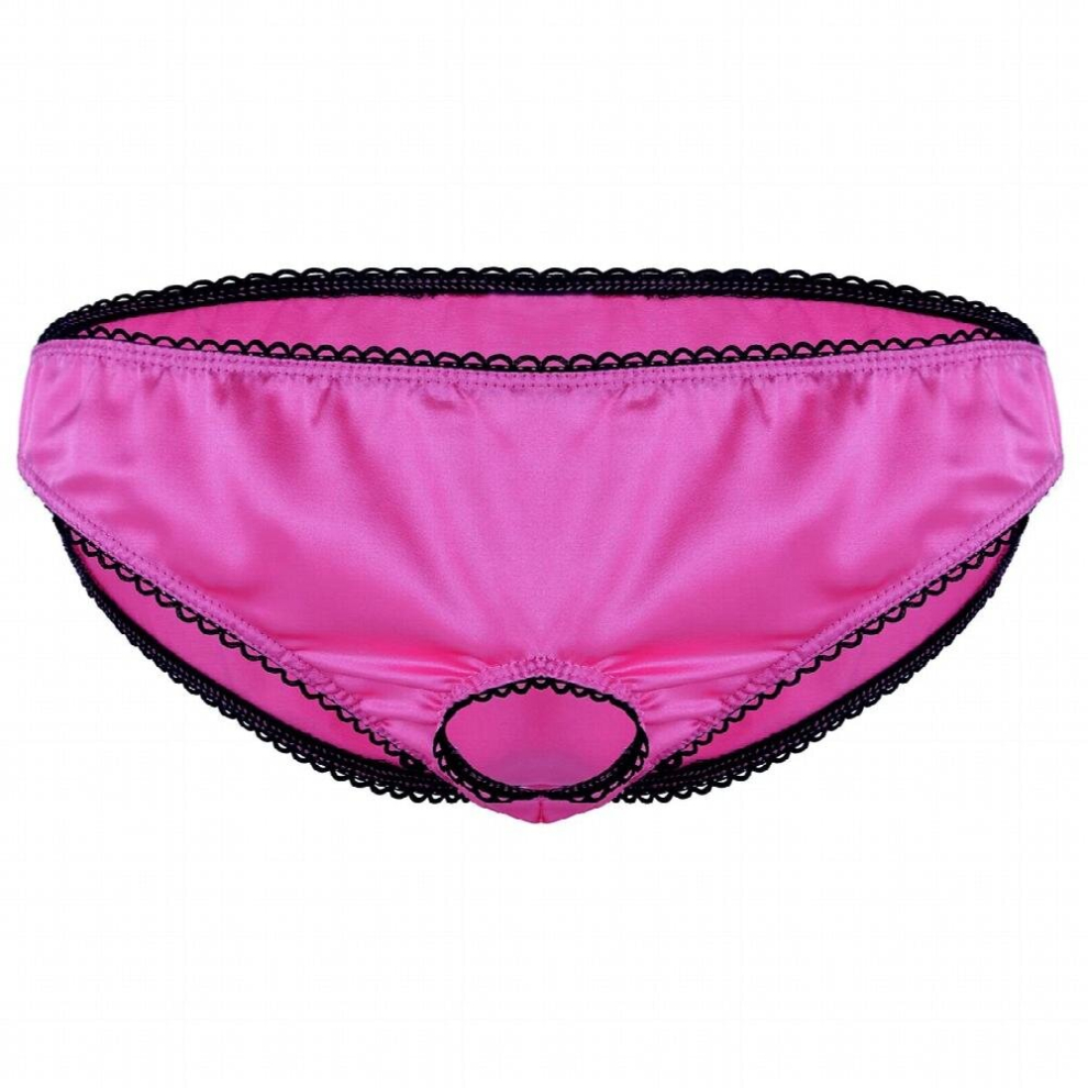 Multicoloured Men Crotchless Erotic Sissy Panties Sex Gay Underwear For Men Open Penis Hole Satin Low Waist Bikini Briefs Sexy Lingerie Porno