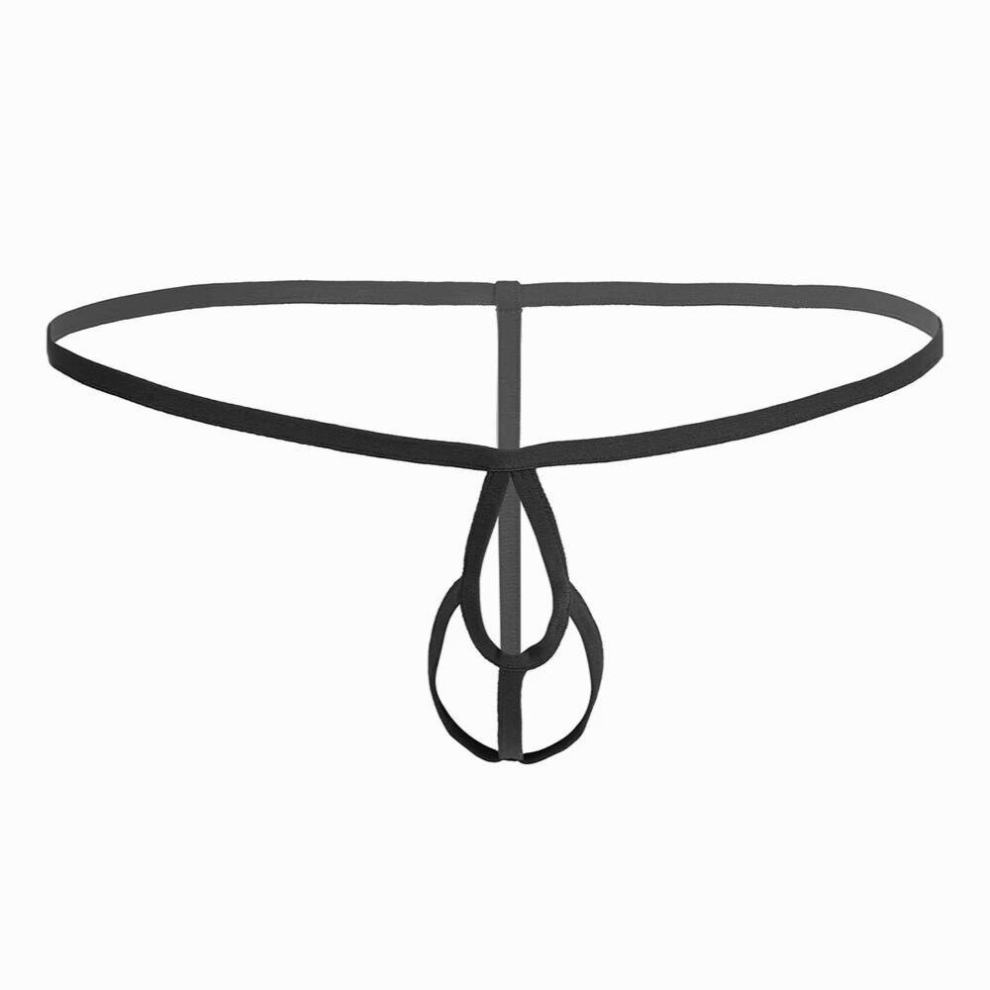 Mens Lingerie Crotchless and Open Butt Bikini G-string Underwear with Penis Ring Sexy Thongs Briefs Mens Wetlook Slip Panties