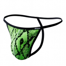 Jockmail G-string Panties Ice Silk Gay Mens Underwear Bikini Briefs Sexy Panties Leopard Underpants Thong T Back Pantys Lingerie