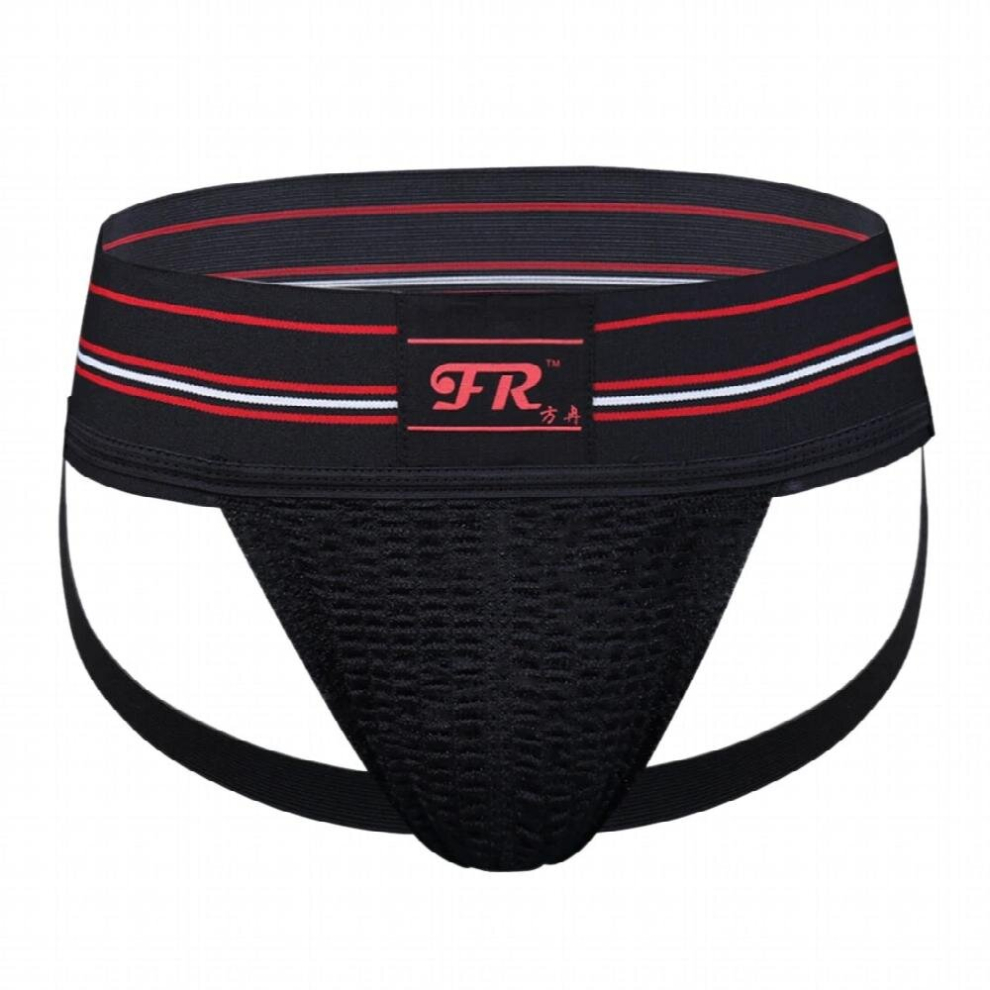 Multicoloured Mens Solid Lingerie Underpants Elastic Striped Waistband Jockstrap Briefs Bulge Pouch Open Butt Underwear Low Rise Panties