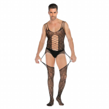 Man Sexy Bodystocking Pornographic Fishnet Bodysuit Adult XXX Lingerie Mesh Pornographic Underwear Sex Open Crotch Costume