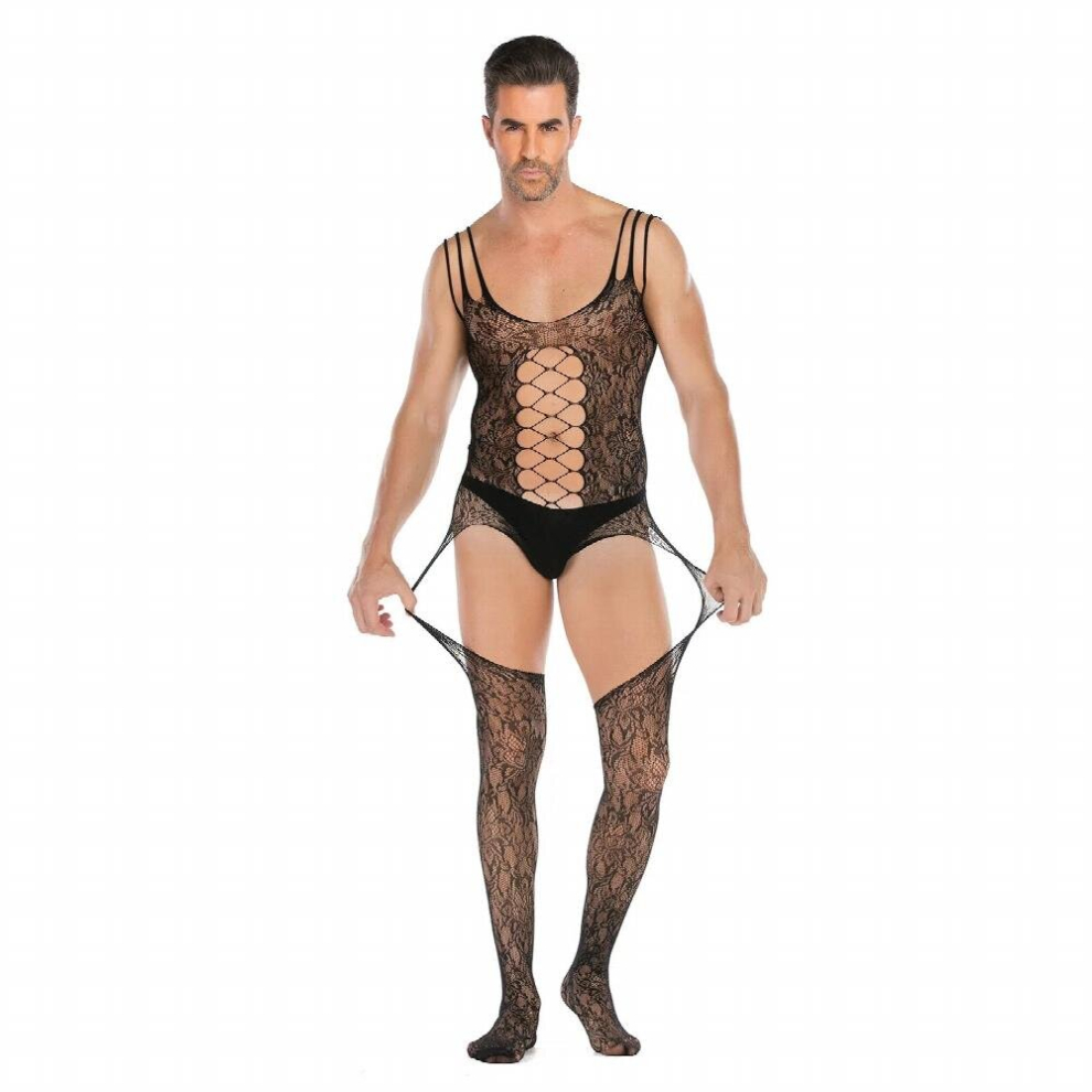 Black Man Sexy Bodystocking Pornographic Fishnet Bodysuit Adult Xxx Lingerie Mesh Pornographic Underwear Sex Open Crotch Costume