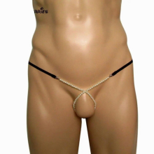 Candy Cherries Pearls Thong Men Sissy Panties Open String Bikini Boy Underwear Sexy Cockring Penis Cuecas Jockstrap Tanga NA0023