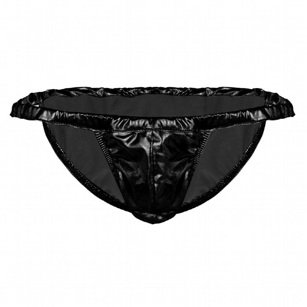 Sexy Thong Mens Spandex & Latex Rubber Briefs Bikini Slip Hommes Underwear Underpants Gay Jockstraps Panties for Men