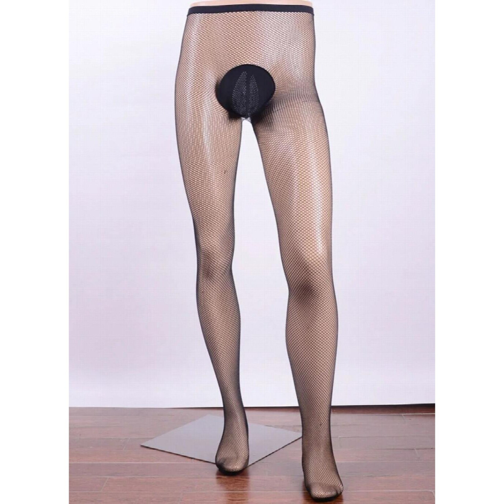 Multicoloured Sexy Men Fishnet Mesh Pantyhose Cock Pouch Seamless Tights Stockings Wear Erotic Underwear Sissy Lingerie