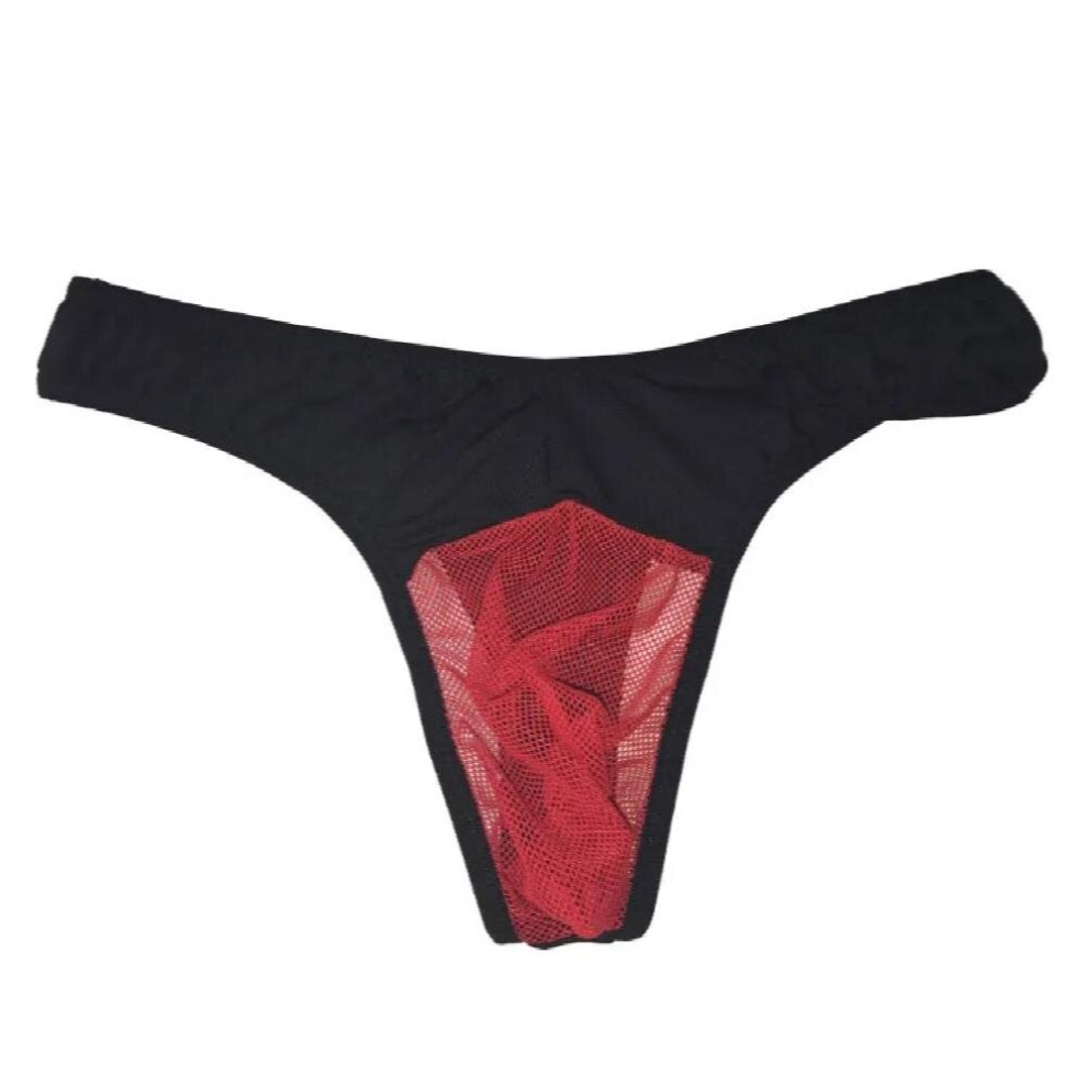 Lace Convex Thong String Pouch Men Sexy String Homme Low-rise Solid G-string Underwear Lingerie