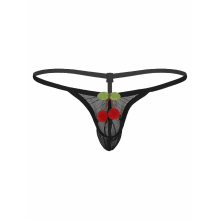 Sexy Mens Fluffy Balls Sheer Mesh Bulge Pouch G-string Briefs Panties Low Rise T-back Thong Lingerie Sissy Crossdress Underwear