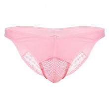 Mens Sissy Lingerie Hollow Out See-through Fishnet Patchwork Underpants Low Rise Bulge Pouch Panties Elastic Waistband Underwear