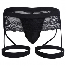 Mens See Through Floral Lace Underwear Erotic Lingerie Panties Elastic Waistband Underpants Bulge Pouch Garter G-string Thong