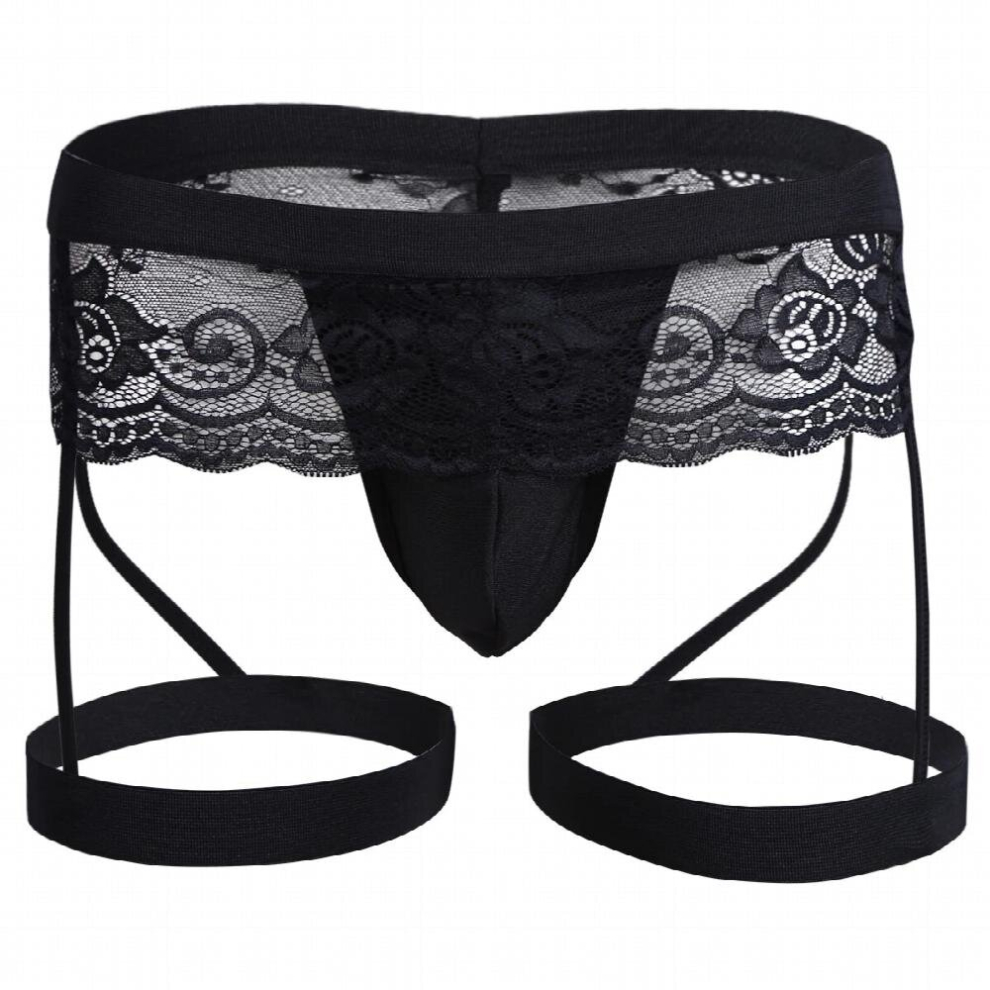 Multicoloured Mens See Through Floral Lace Underwear Erotic Lingerie Panties Elastic Waistband Underpants Bulge Pouch Garter G-String Thong