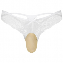 Men Sexy Underwear See-through Lace Transparent Low Rise Briefs Bulge Pouch G-string Thong Underpants Crossdresser Sissy Panties