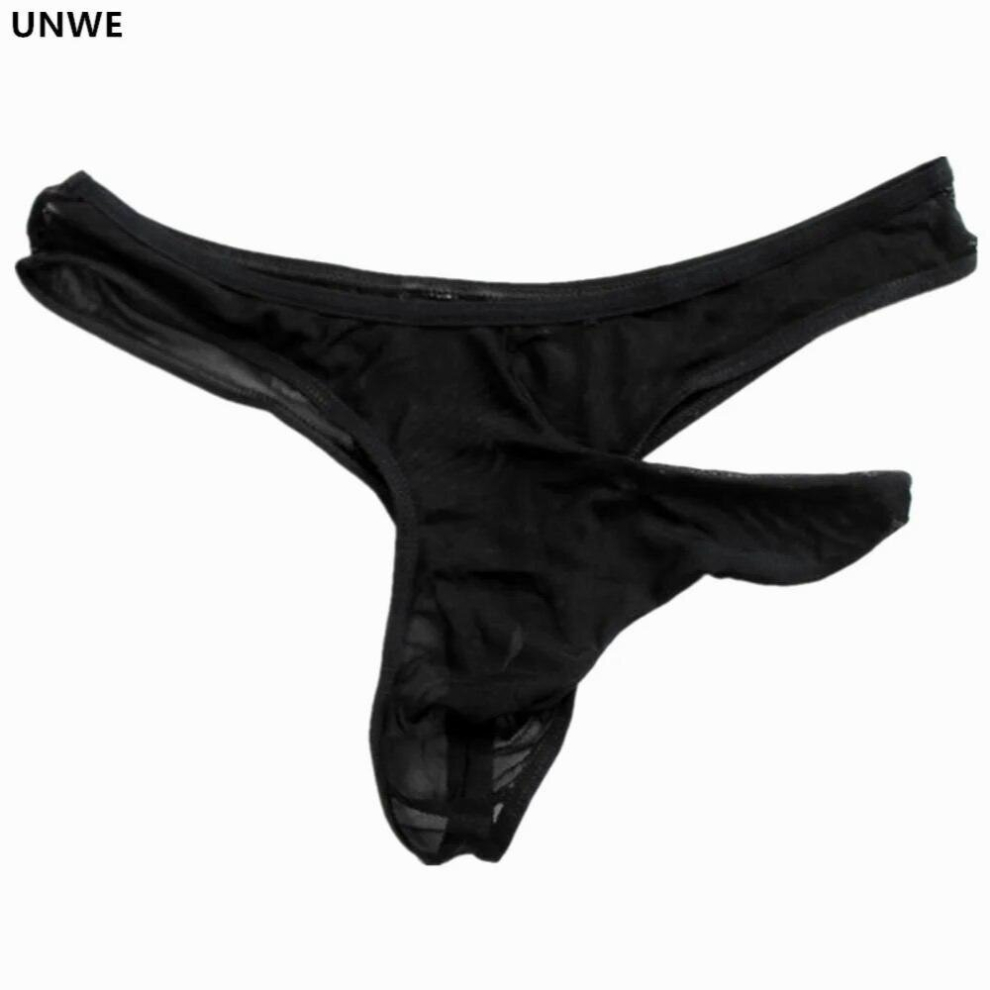 Ultra-thin Mesh Thong Men Penis Enhance Sexy Man String and Thongs Bikini Underwear See Through Sexy Male Tanga Gauze Underpants