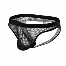 Sexy Men Underpants Thong G String Jockstrap Underwear Mesh Buttocks Panties Open Butt Hollow cueca Hombre