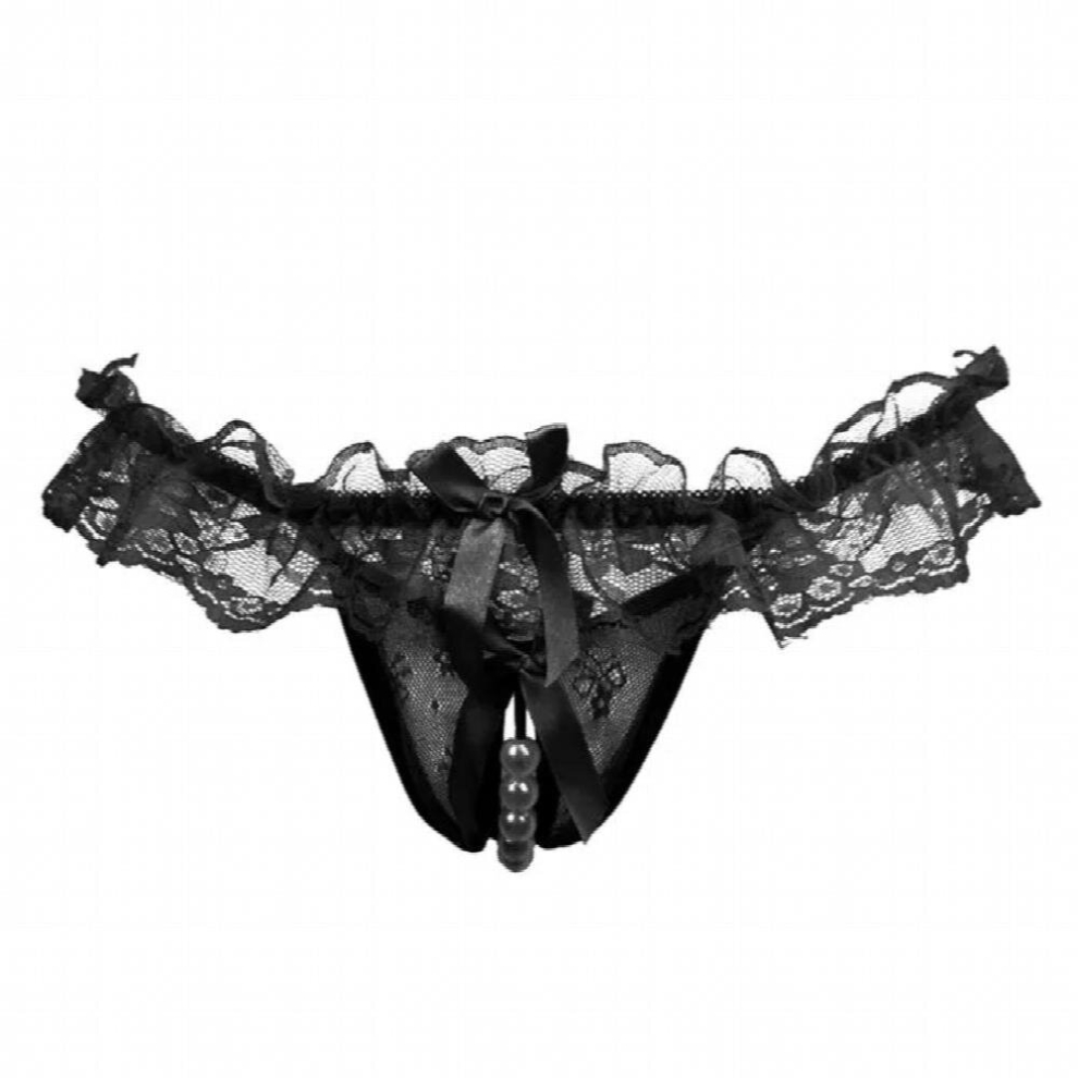Sexy Lingerie Women Girl Gauze Bowknot Beads Lace Panties Knicker Thong Lingerie Underwear lenceria sensual ????? ???????