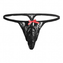 Mens Underwear Transparent Sissy Panties Sexy Lingerie Lace Bulge Pouch Open Butt Bikini G-string Sex Underwear Porno Men Brief